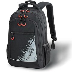 Рюкзак BRAUBERG URBAN универсальный, 3 отделения, светоотражающий принт, "Darkness", черный, 45х30х14 см, 270754 фото