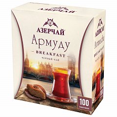 Чай АЗЕРЧАЙ "Армуду Breakfast" черный, 100 пакетиков с ярлычками по 1,6 г, 420534 фото