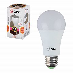 Лампа светодиодная ЭРА, 15 (130) Вт, цоколь E27, грушевидная, теплый белый свет, 25000 ч., LED smdA60-15w-827-E27, Б0020592 фото