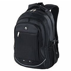 Рюкзак BRAUBERG универсальный, 3 отделения, черный, 46х31х18 см, 270758 фото