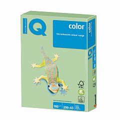Бумага цветная IQ color БОЛЬШОЙ ФОРМАТ (297х420 мм), А3, 160 г/м2, 250 л., пастель, зеленая, MG28 фото