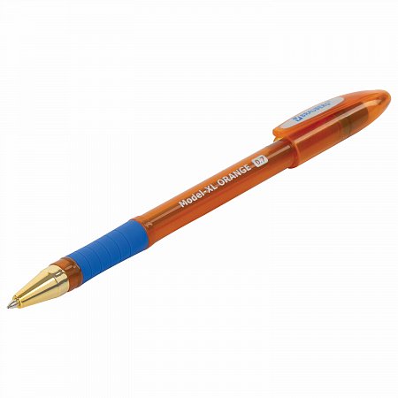 Ручка шариковая масляная с грипом BRAUBERG Model-XL ORANGE, СИНЯЯ, узел 0,7 мм, линия 0,35 мм, 143246 фото