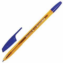 Ручка шариковая BRAUBERG "X-333" AMBER, СИНЯЯ, корпус тонированный оранжевый, узел 0,7 мм, линия письма 0,35 мм, 142832 фото