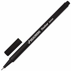 Ручка капиллярная (линер) BRAUBERG "Aero", ЧЕРНАЯ, трехгранная, металлический наконечник, линия письма 0,4 мм, 142252 фото