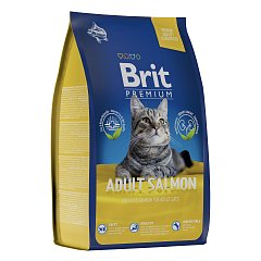 Brit Premium сухой корм для взрослых кошек с лососем, 0,8 кг. фото