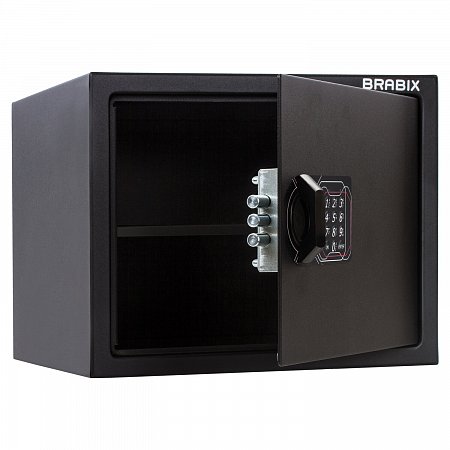Сейф мебельный BRABIX "SF-280EL", 280х350х300 мм, электронный замок, черный, 291149, S103BR212414 фото