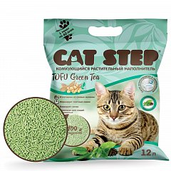 Наполнитель комкующийся растительный CAT STEP Tofu Green Tea, 12 л фото