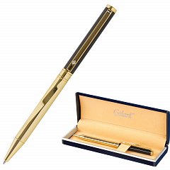 Ручка подарочная шариковая GALANT "ALLUSION", корпус черный/золотой, детали золотистые, узел 0,7 мм, синяя, 143522 фото