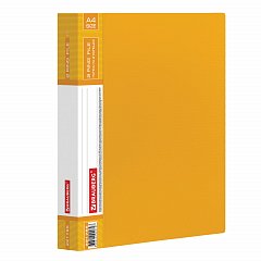 Папка на 2 кольцах BRAUBERG "Contract", 35 мм, желтая, до 270 листов, 0,9 мм, 221795 фото