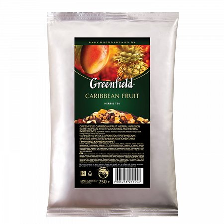 Чай GREENFIELD (Гринфилд) "Caribbean Fruit", фруктовый, манго/ананас, листовой, 250 г, пакет, 1144-15 фото