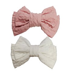 Заколки для волос НАБОР 2 шт, 10х6,5 см, аллигатор, с бантиком, розовый, белый MONTE VITA 457110 фото