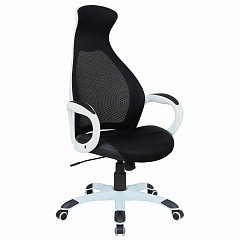 Кресло офисное BRABIX PREMIUM "Genesis EX-517", пластик белый, ткань/экокожа/сетка черная, 531573 фото