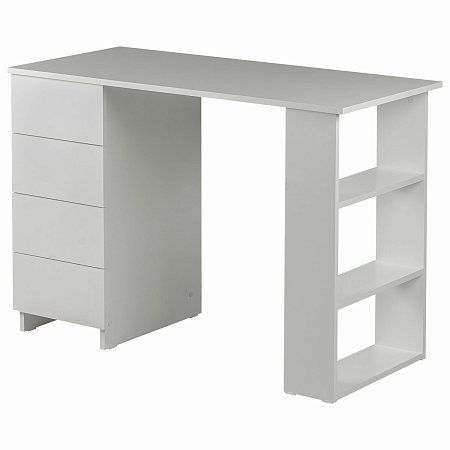 Стол письменный/компьютерный BRABIX "Scandi CD-016", 1100х500х750 мм, 4 ящика, белый, 641891, ЦБ013707-1 фото
