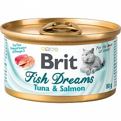 BRIT CARE, Консервы с тунцом и лососем для кошек "Fish Dreams", 80г, 111362 фото