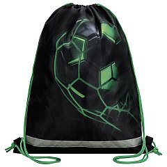 Мешок для обуви BRAUBERG KIDS, с петлей, светоотражающая полоса, 46х36 см, Green ball, 272393 фото