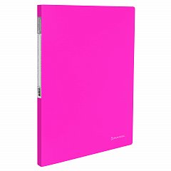 Папка с металлическим скоросшивателем и внутренним карманом BRAUBERG "Neon", 16 мм, розовая, до 100 листов, 0,7 мм, 227466 фото