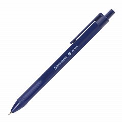 Ручка шариковая масляная автоматическая BRAUBERG "Trios", СИНЯЯ, корпус синий, узел 0,7 мм, линия письма 0,35 мм, 142822 фото