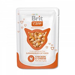 Суперпремиальный влажный корм для кошек BRIT Care Cat Курица и сыр фото