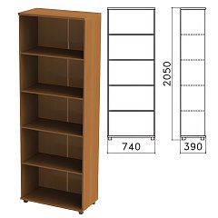 Шкаф (стеллаж) "Монолит", 740х390х2050 мм, 4 полки, цвет орех гварнери, ШМ44.3 фото