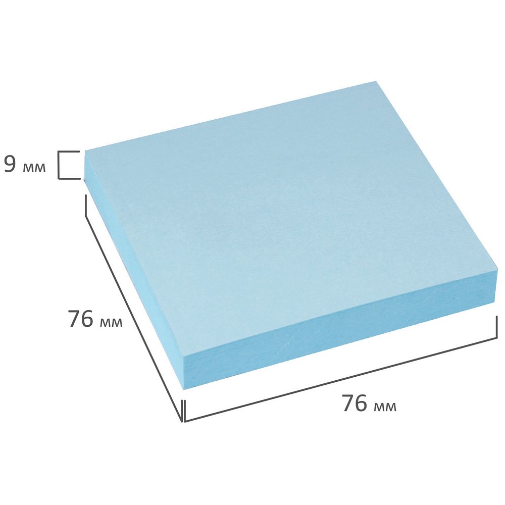 Блок самоклеящийся (стикеры) BRAUBERG, ПАСТЕЛЬНЫЙ, 76х76 мм, 100 листов,  голубой, 122695 купить в интернет-магазине Карман.ру с доставкой по Москве  и России