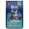 Brit Premium сухой корм для кошек с чувств. пищев. с ягненком и индейкой 8 кг