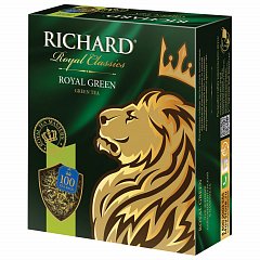 Чай RICHARD (Ричард) "Royal Green", зеленый, 100 пакетиков по 2 г, 610150 фото
