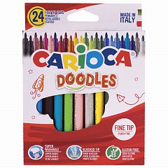 Фломастеры CARIOCA (Италия) "Doodles", 24 цвета, суперсмываемые, 42315 фото
