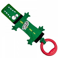 Игрушка для собак Крокодил на веревке с ручкой с пищалкой 51см, серия BITE ME HARD фото