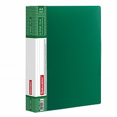 Папка на 2 кольцах BRAUBERG "Contract", 35 мм, зеленая, до 270 листов, 0,9 мм, 221794 фото