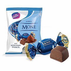 Конфеты шоколадные KONTI "Моне" со вкусом молочного трюфеля, 200 г, пакет, 9663 фото