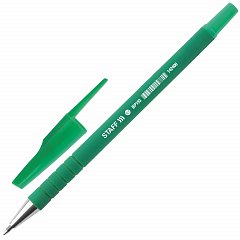 Ручка шариковая STAFF "EVERYDAY" BP-193, ЗЕЛЕНАЯ, корпус прорезиненный зеленый, узел 0,7 мм, линия письма 0,35 мм, 142400 фото
