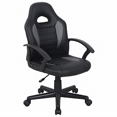 Кресло компьютерное BRABIX "Spark GM-201", экокожа, черное/серое, 532504 фото