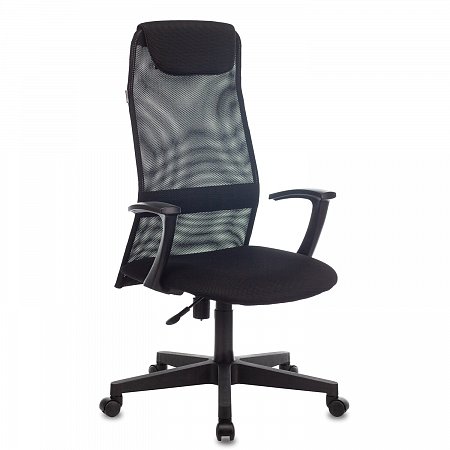 Кресло офисное KB-8, ткань-сетка, черное, 492617 фото