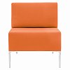 Кресло мягкое "Хост" М-43, 620х620х780 мм, без подлокотников, экокожа, оранжевое