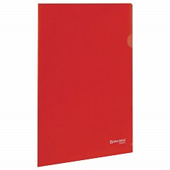 Папка-уголок жесткая, непрозрачная BRAUBERG, красная, 0,15 мм, 224879 фото