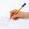 Ручка шариковая масляная STAFF EVERYDAY OBP-291, СИНЯЯ, трехгранная, корпус оранжевый, линия письма 0,35 мм, 142997