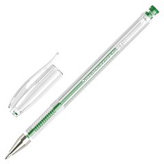 Ручка гелевая BRAUBERG "EXTRA", ЗЕЛЕНАЯ, корпус прозрачный, узел 0,5мм, линия 0,35мм, 143904 фото