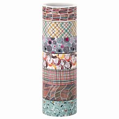 Клейкие WASHI-ленты для декора "Микс №3", 15 мм х 3 м, 7 цветов, рисовая бумага, ОСТРОВ СОКРОВИЩ, 661711 фото