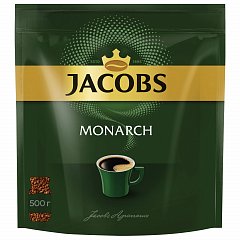 Кофе растворимый JACOBS "Monarch", сублимированный, 500 г, мягкая упаковка, 8052130 фото