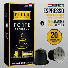 Кофе в капсулах FIELD "Forte Espresso" для кофемашин Nespresso, 20 порций, НИДЕРЛАНДЫ, ш/к 70102, C10100104019 фото