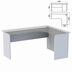Стол компактный ЧАСТЬ 2 "Арго", 1600х1200х760 мм, правый, серый фото