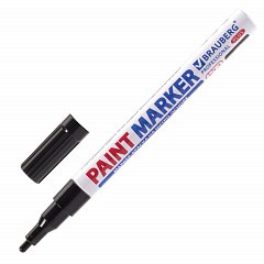 Маркер-краска лаковый (paint marker) 2 мм, ЧЕРНЫЙ, НИТРО-ОСНОВА, алюминиевый корпус, BRAUBERG PROFESSIONAL PLUS, 151439 фото