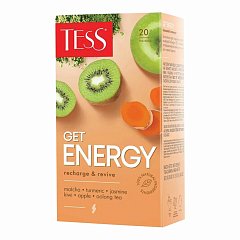 Чай TESS (Тесс) "Get Energy", зеленый с ароматом киви и жасмина, 20 пакетиков по 1,5 г, 1670-12 фото