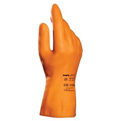 Перчатки латексные MAPA Industrial/Alto 299, хлопчатобумажное напыление, размер 9 (L), оранжевые фото