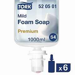 Картридж с жидким мылом-пеной одноразовый TORK (Система S4), мягкое, 1 л, 520501 фото