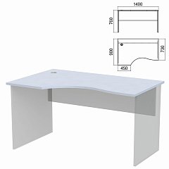 Стол эргономичный ЧАСТЬ 1 "Арго", 1400х900х760 мм, левый, серый фото