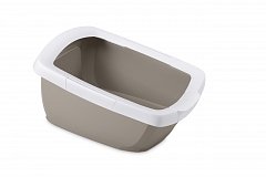 Имак туалет для кошек глубокий с подножкой Funny, бежево-серый, 62х49,5х33см фото