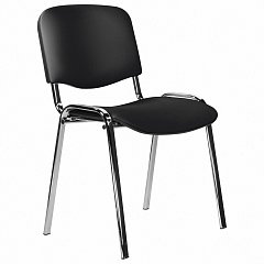 Стул STAFF "Iso Lite CF-008", хром, кожзам черный (Z-11), 532567 фото