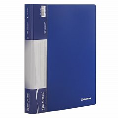 Папка 80 вкладышей BRAUBERG стандарт, синяя, 0,9 мм, 221607 фото