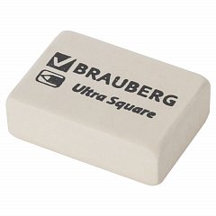 Ластик BRAUBERG "Ultra Square", 26х18х8 мм, белый, натуральный каучук, 228707 фото